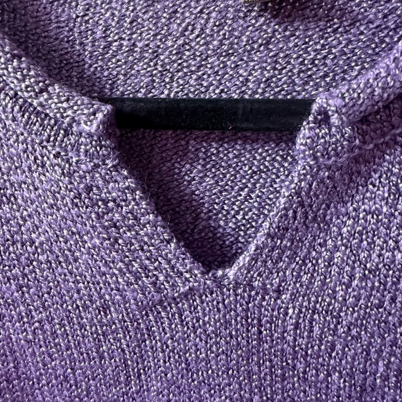 Mountain Lake Purple Textured Knit V Neck Pullover Sweater Women's XL - Picture 4 of 5
